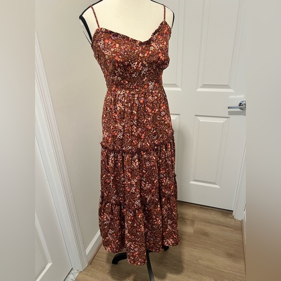 Floral Brown Maxi Dress - Picture 10 of 14